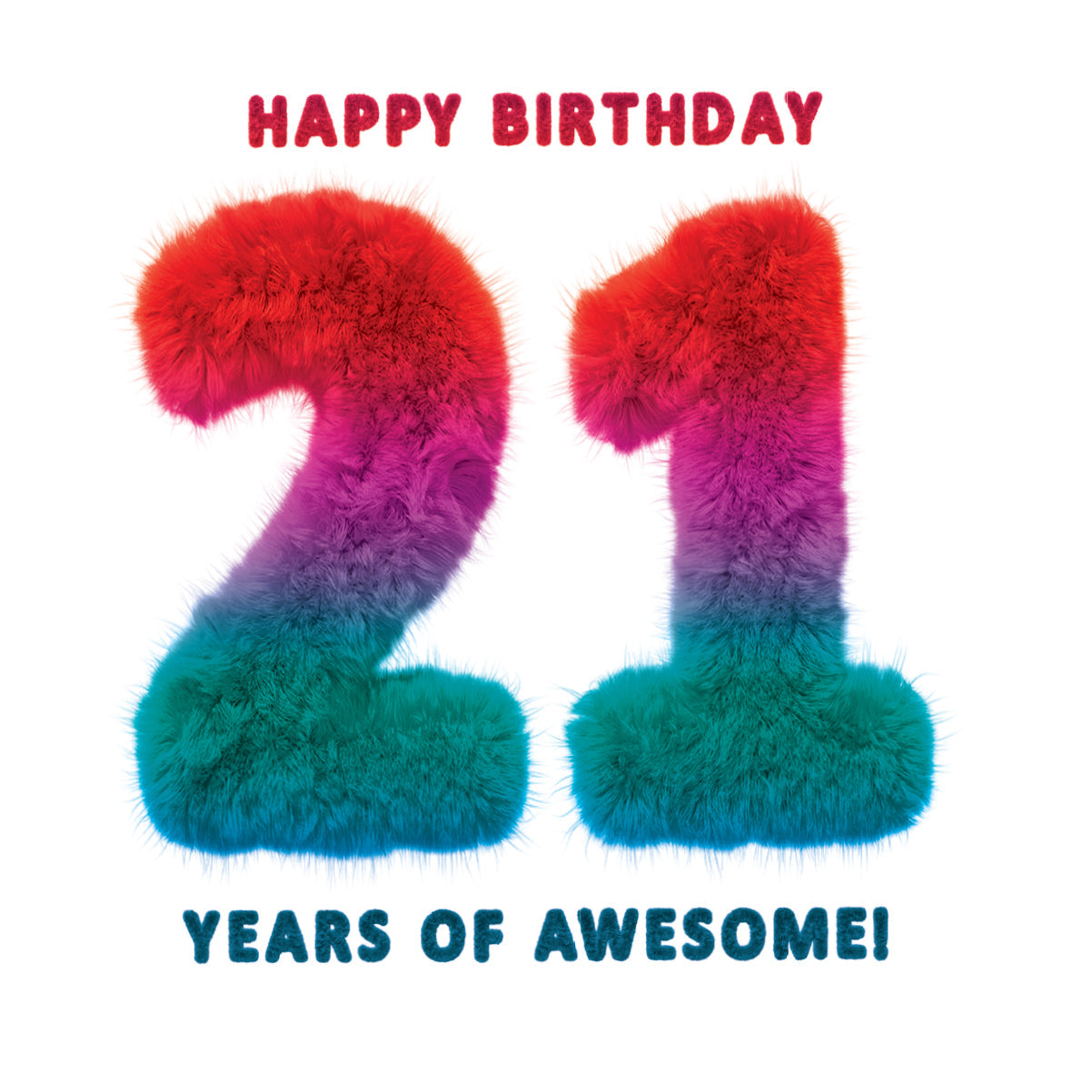 21st Birthday Card. Happy Birthday 21 Years of Awesome! Milestone Birthday Card (Pack of 6)