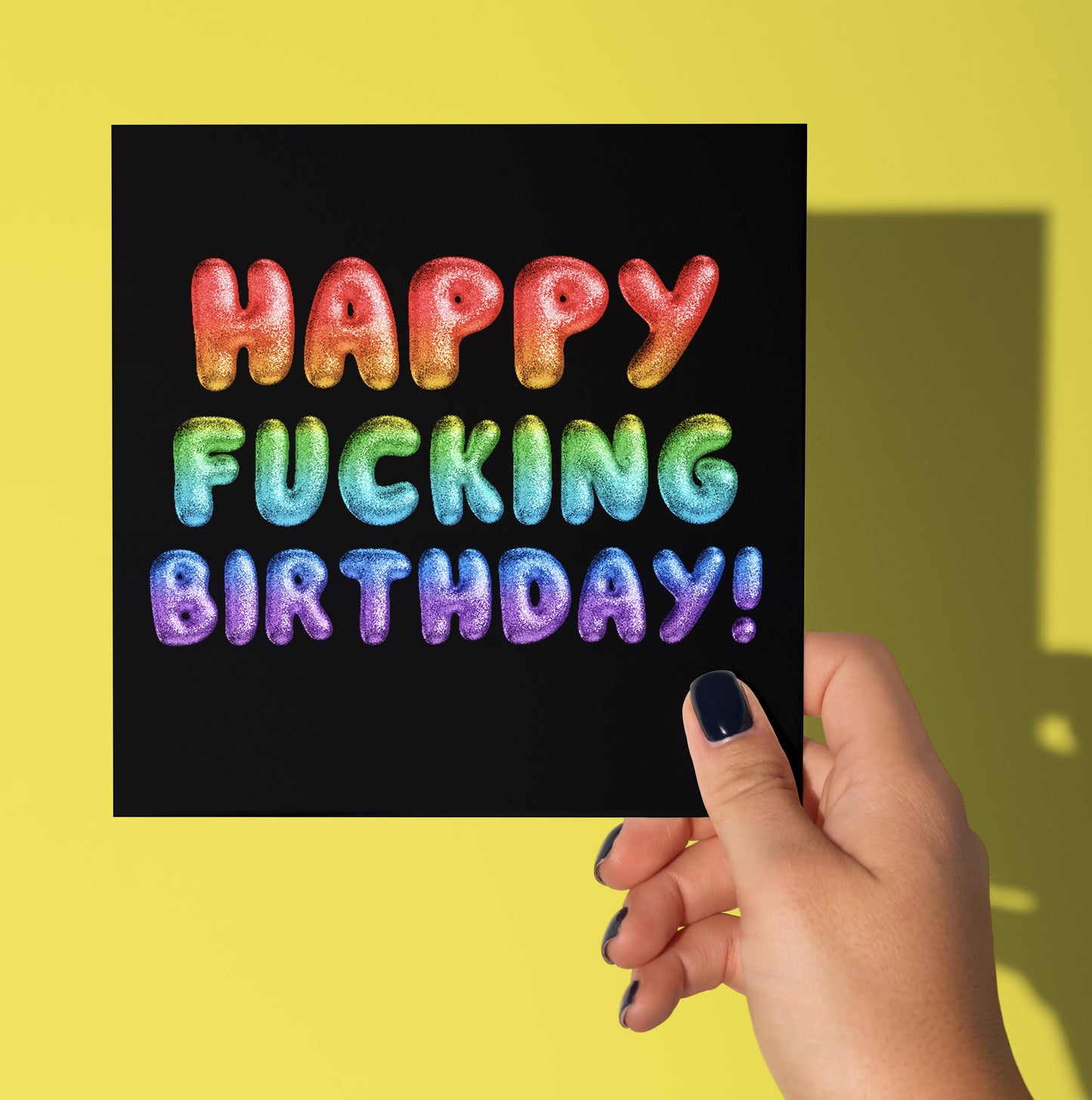 Happy Fucking Birthday! Rainbow Font Card (Pack of 6)