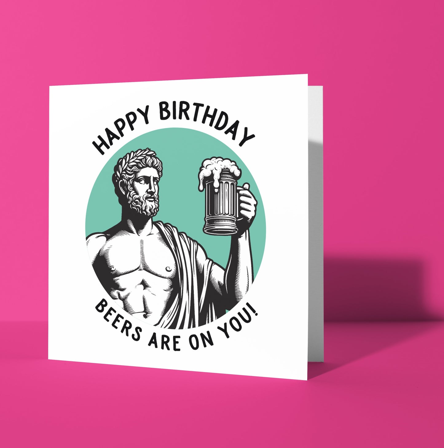Happy Birthday. Beers Are On You! Statue Dude Card (Pack of 6)
