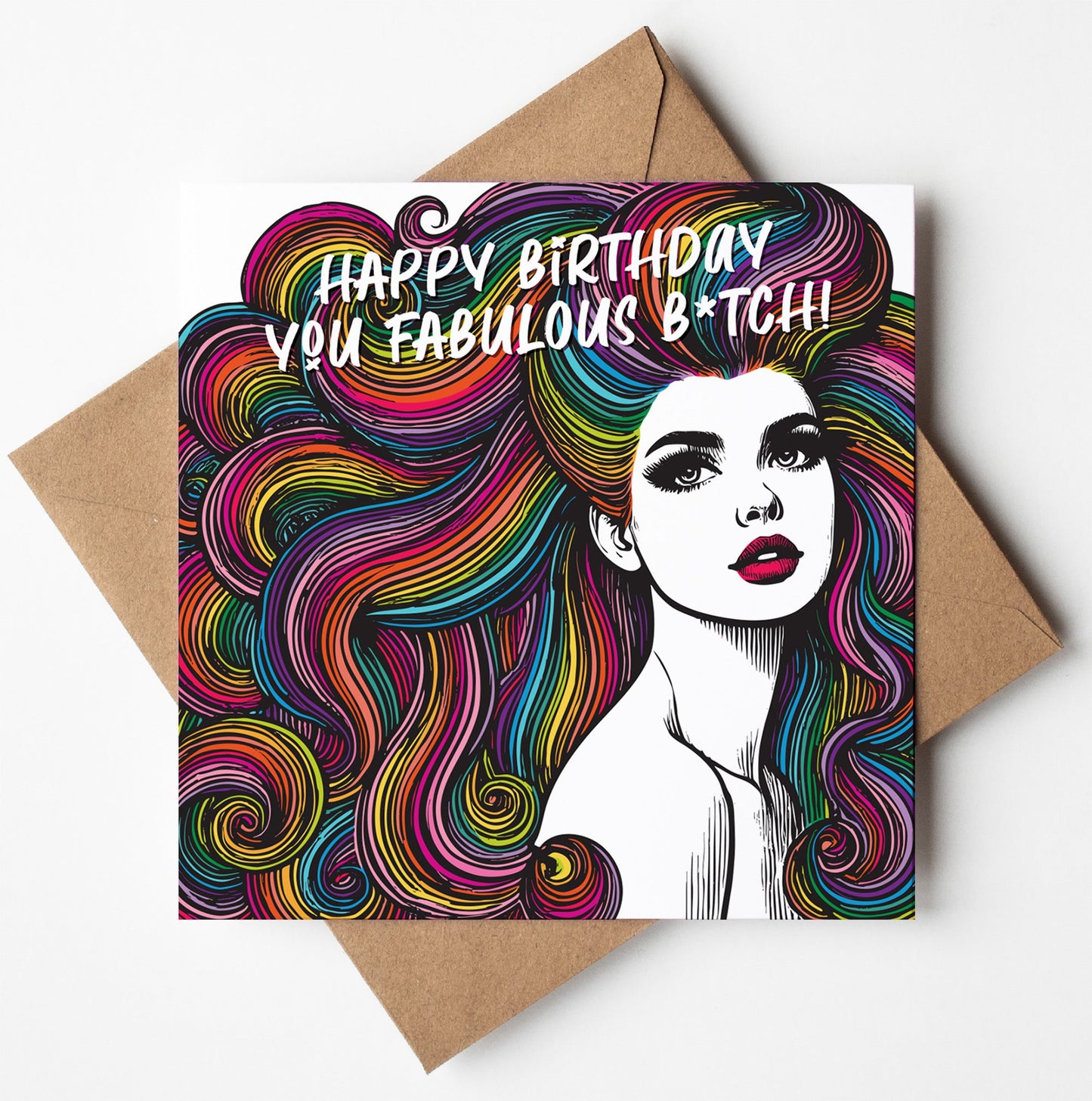 Happy Birthday You Fabulous B*tch! Vintage Babes Birthday Card (Pack of 6)