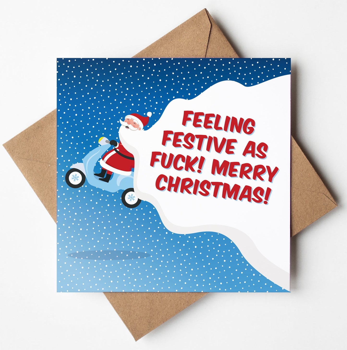 Feeling Festive As Fuck! Santa Scooter Card (Pack of 6)