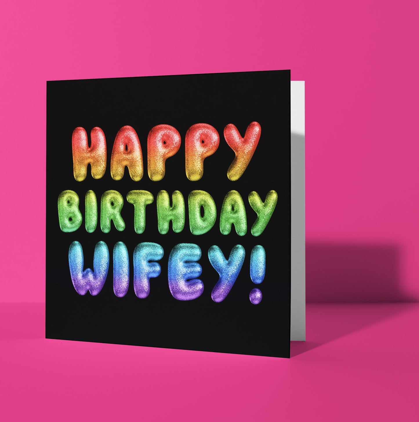 Happy Birthday Wifey! Rainbow Font Card (Pack of 6)