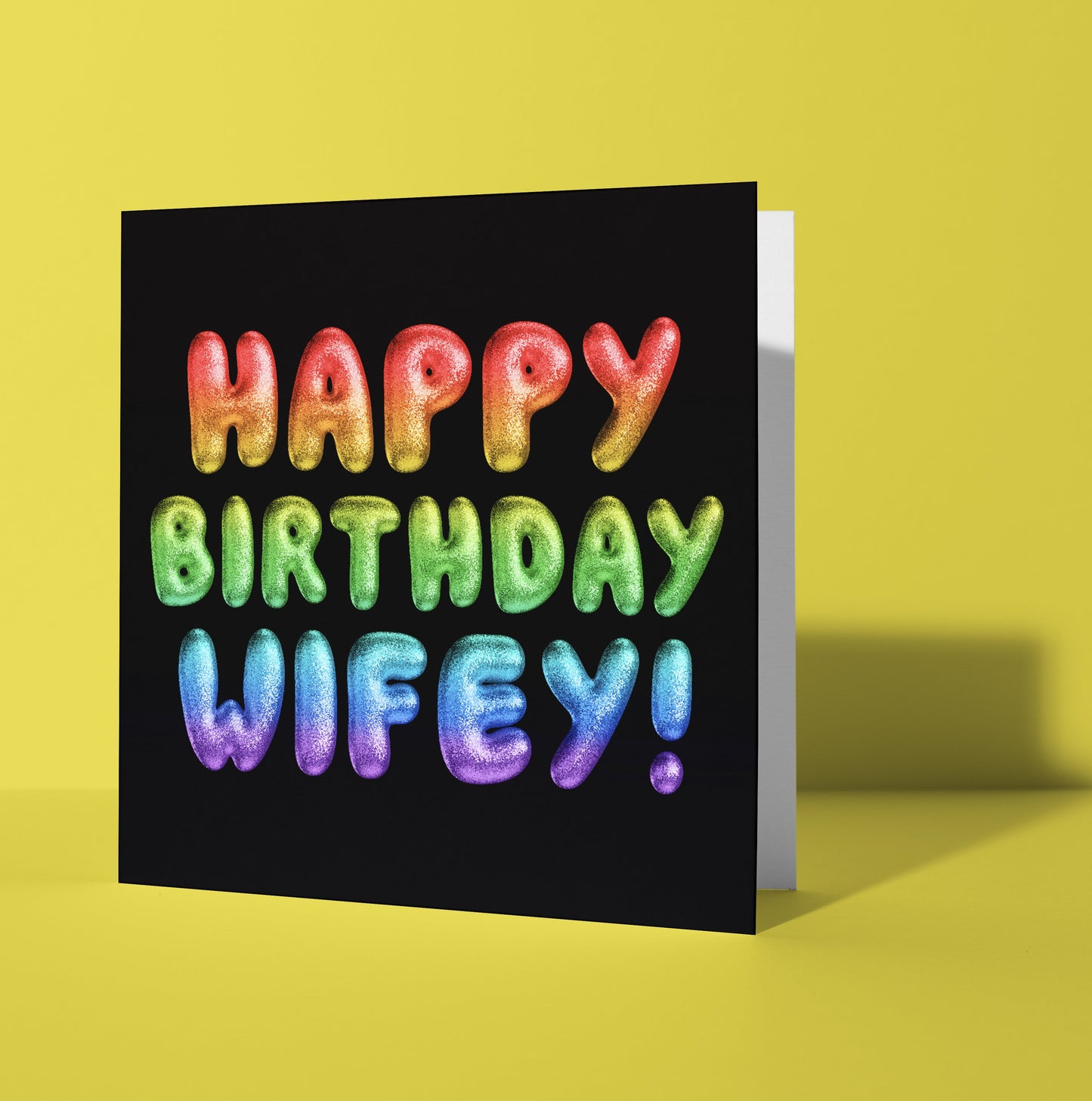 Happy Birthday Wifey! Rainbow Font Card (Pack of 6)