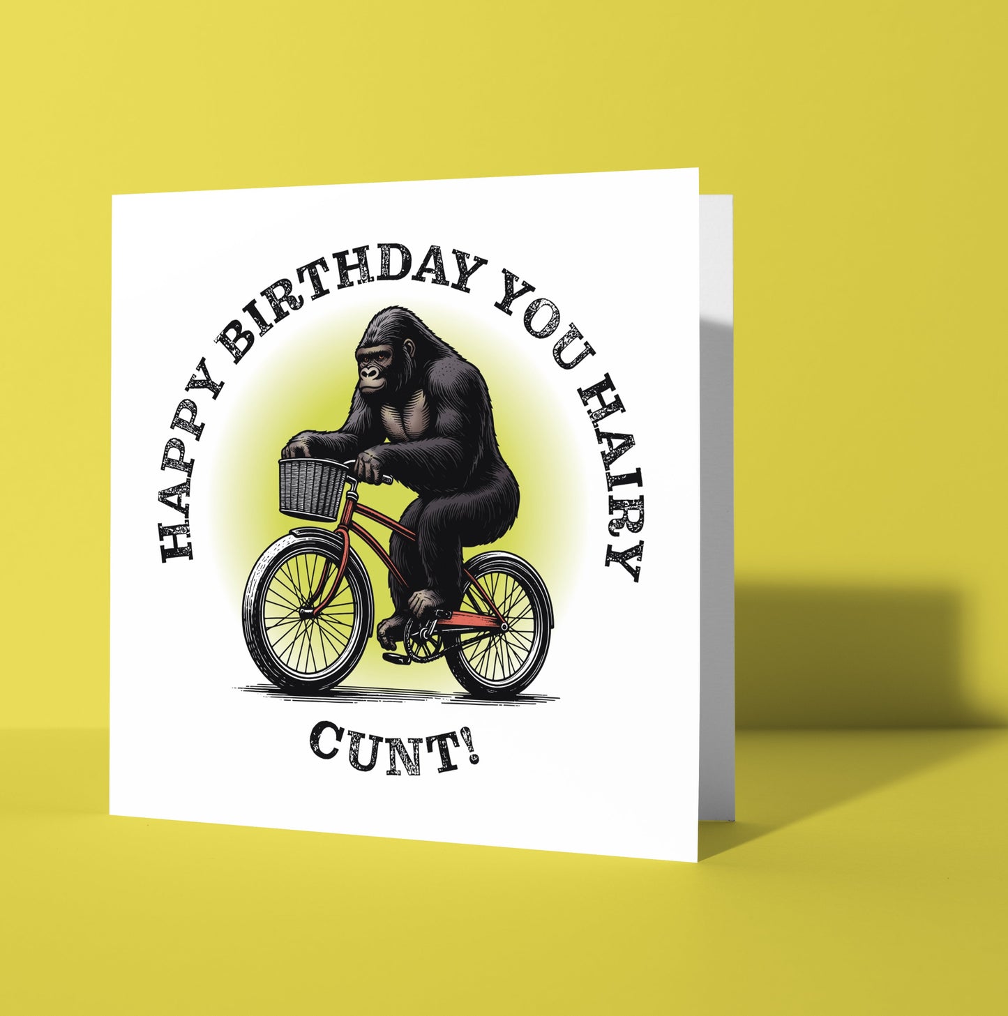 Happy Birthday You Hairy Cunt! Gorilla Card (Pack of 6)