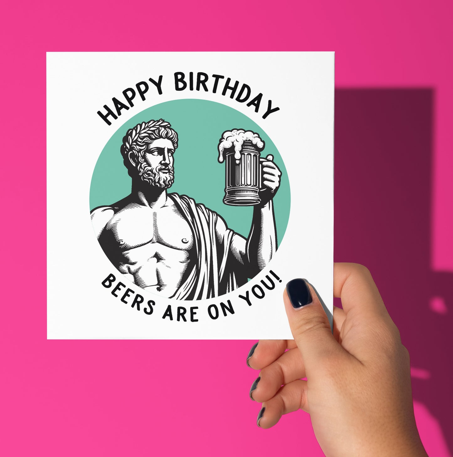 Happy Birthday. Beers Are On You! Statue Dude Card (Pack of 6)