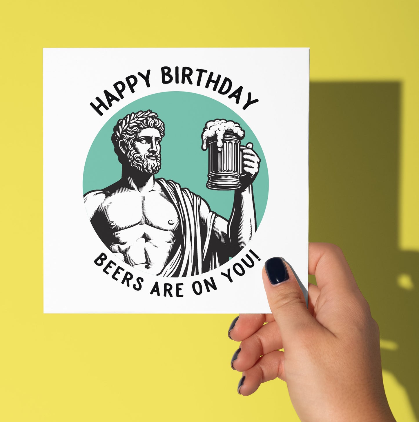 Happy Birthday. Beers Are On You! Statue Dude Card (Pack of 6)