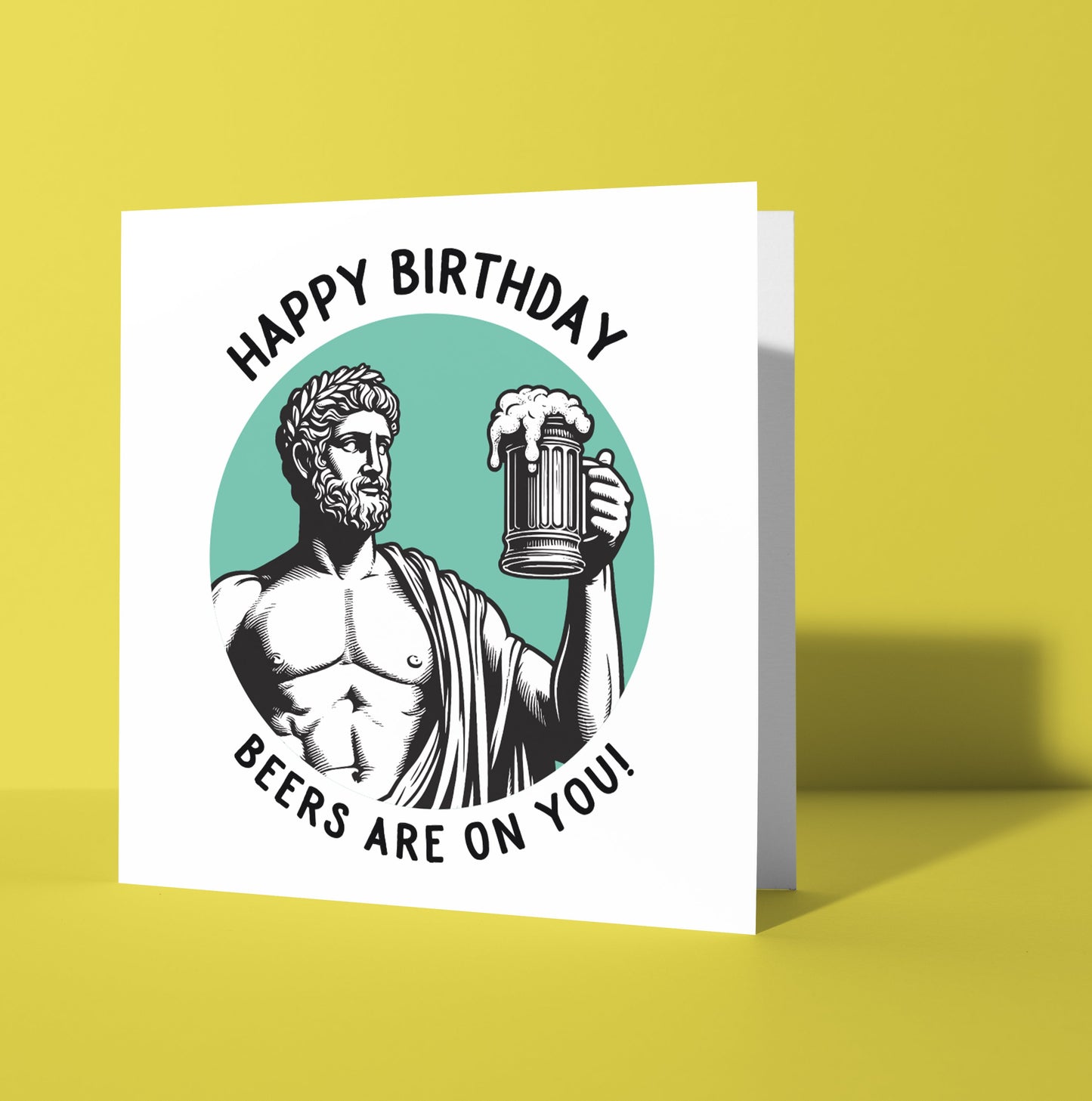 Happy Birthday. Beers Are On You! Statue Dude Card (Pack of 6)