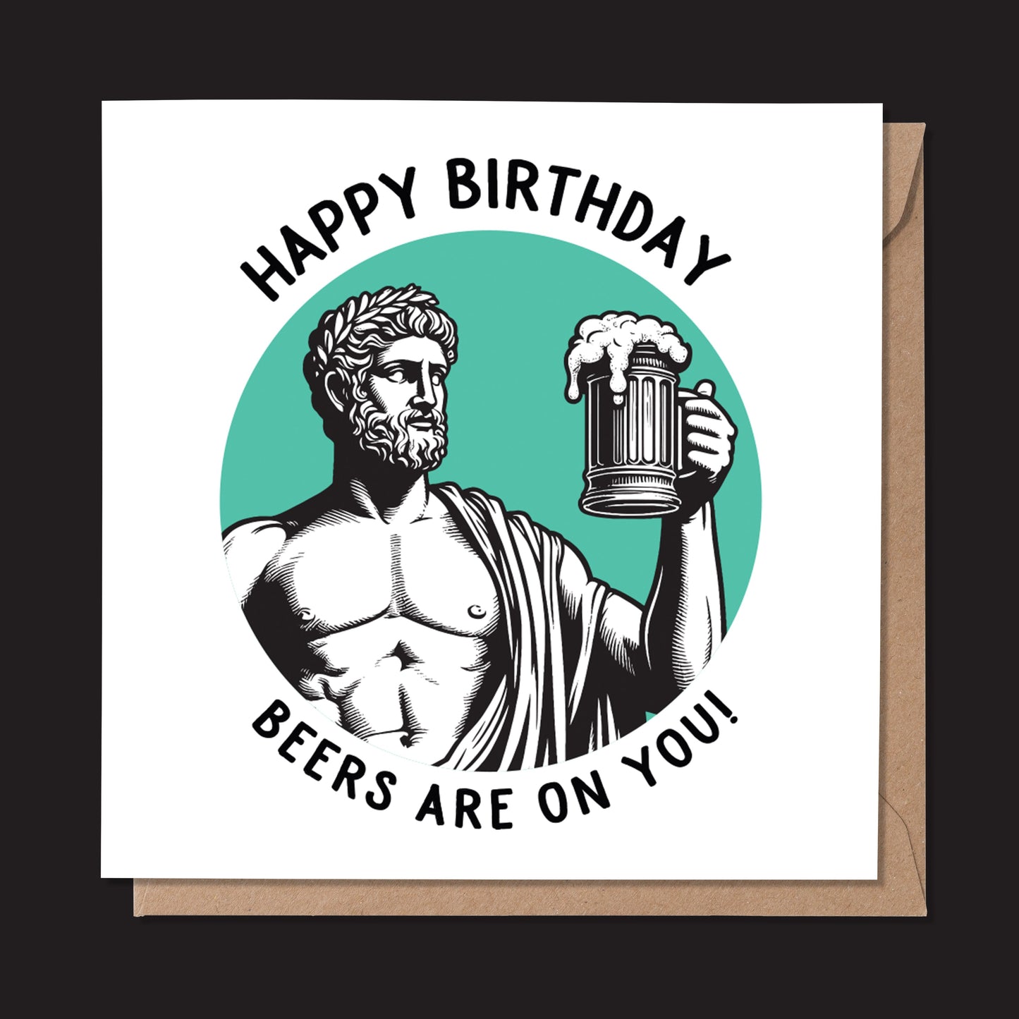 Happy Birthday. Beers Are On You! Statue Dude Card (Pack of 6)