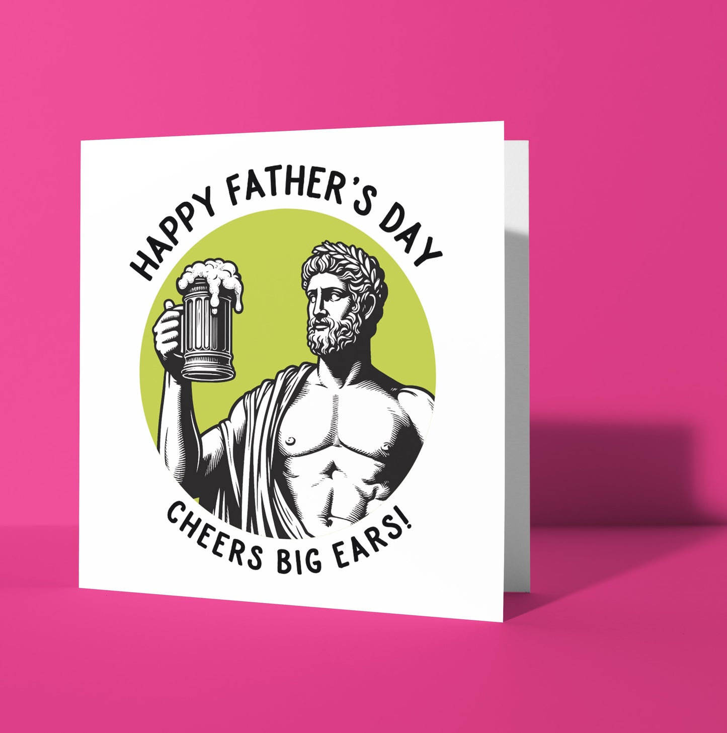 Happy Father's Day. Cheers Big Ears! Statue Dude Card (Pack of 6)