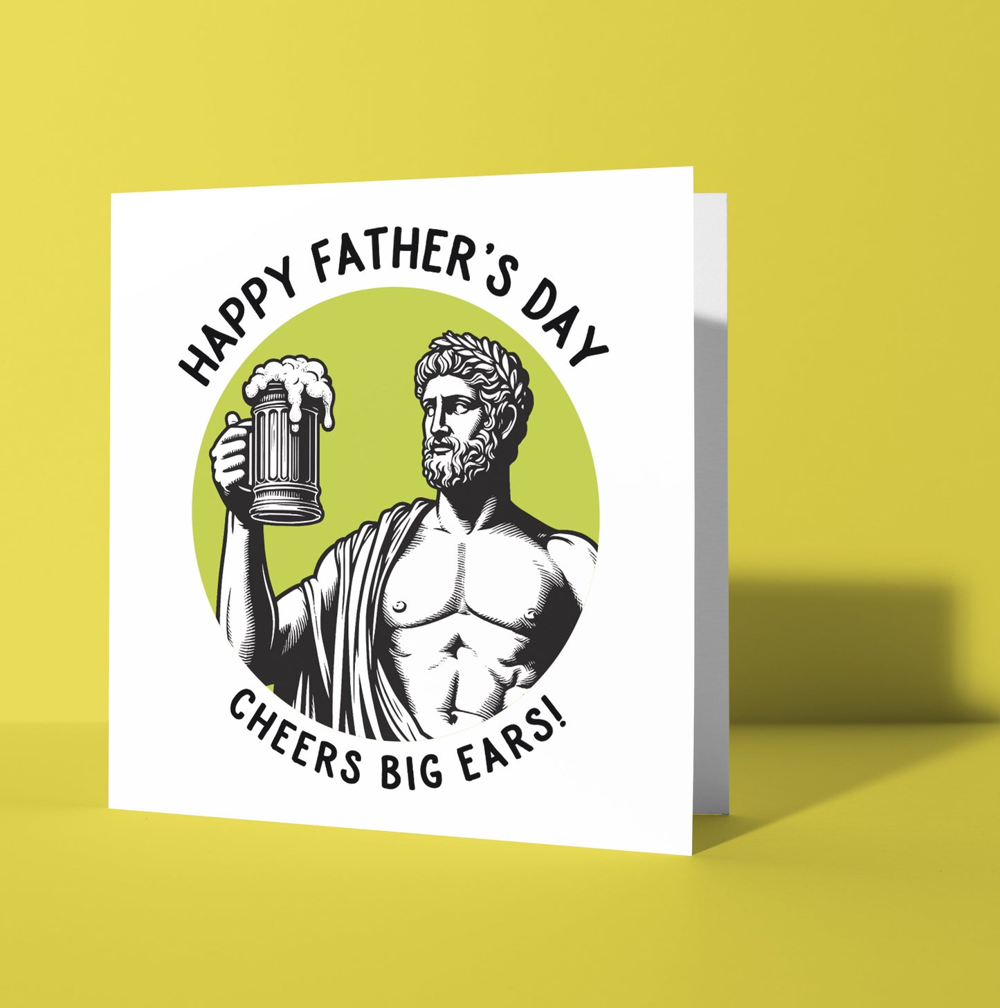Happy Father's Day. Cheers Big Ears! Statue Dude Card (Pack of 6)