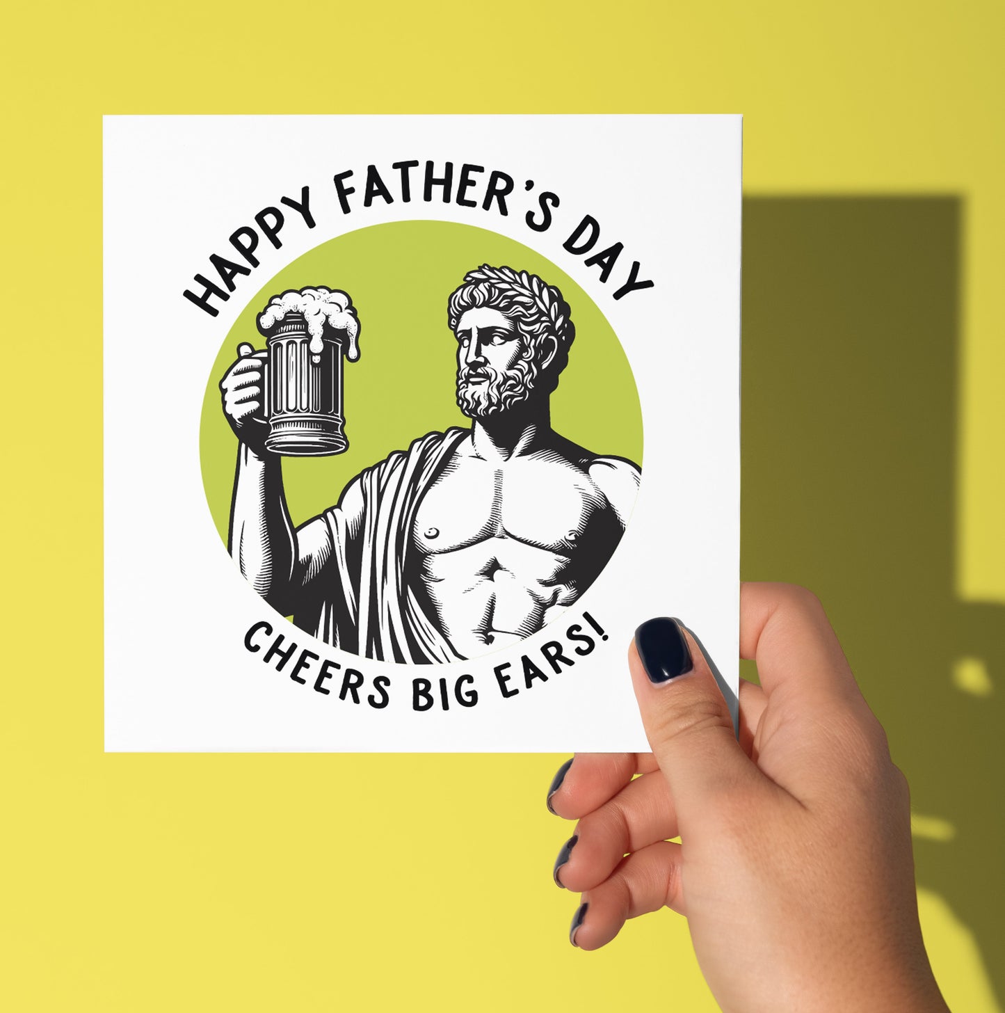 Happy Father's Day. Cheers Big Ears! Statue Dude Card (Pack of 6)