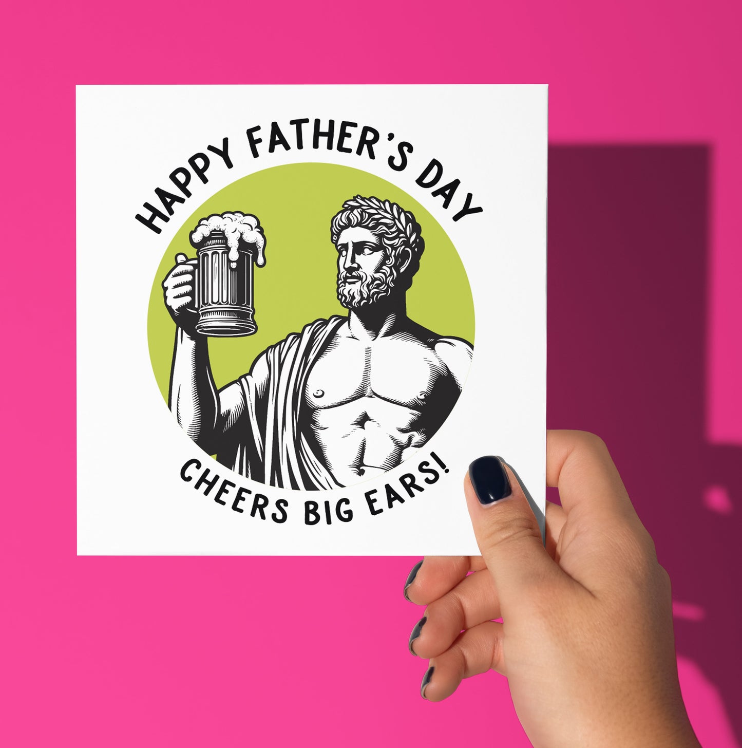 Happy Father's Day. Cheers Big Ears! Statue Dude Card (Pack of 6)