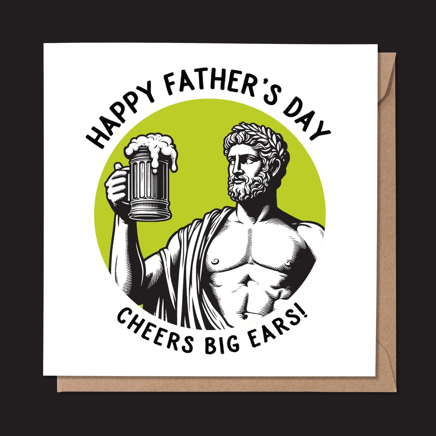 Happy Father's Day. Cheers Big Ears! Statue Dude Card (Pack of 6)