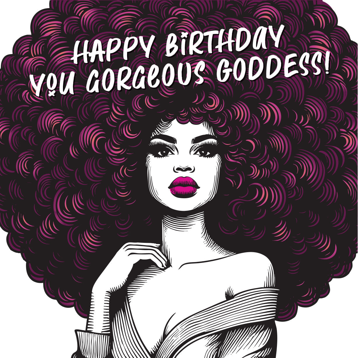 Happy Birthday You Gorgeous Goddess! Vintage Babes Birthday Card (Pack of 6)