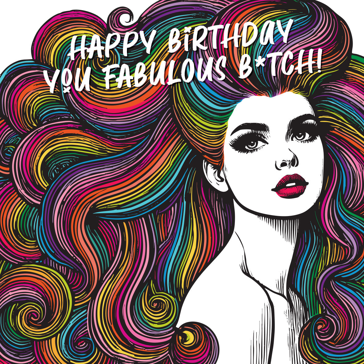 Happy Birthday You Fabulous B*tch! Vintage Babes Birthday Card (Pack of 6)