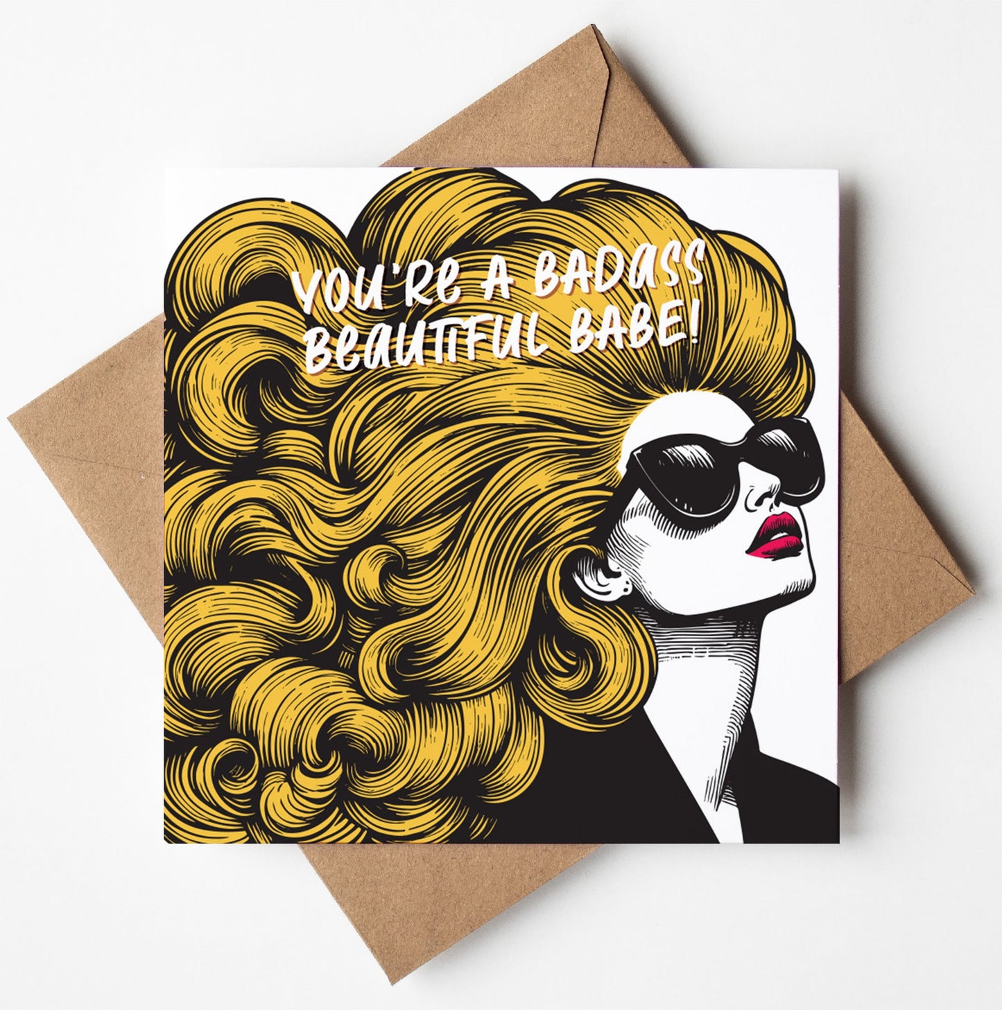You're A Badass Beautiful Babe!! Vintage Babes Happy Birthday Card (Pack of 6)