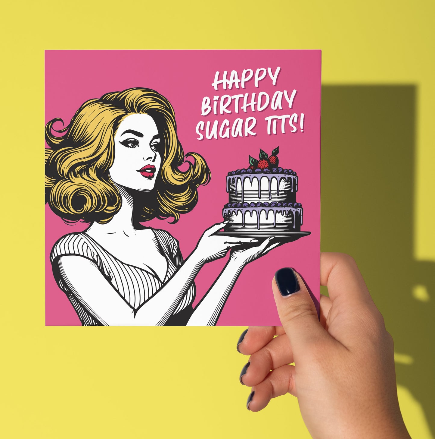 Happy Birthday Sugar Tits! Vintage Babes Card (Pack of 6)