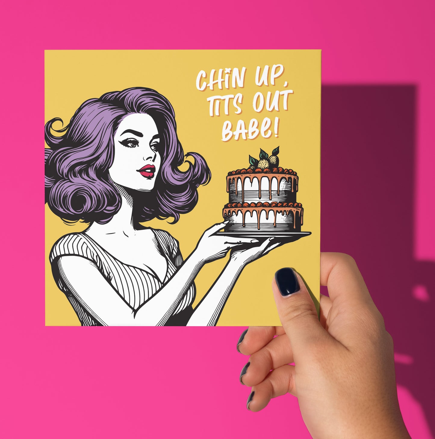 Chin Up, Tits Out Babe! Vintage Babes Happy Birthday Card (Pack of 6)