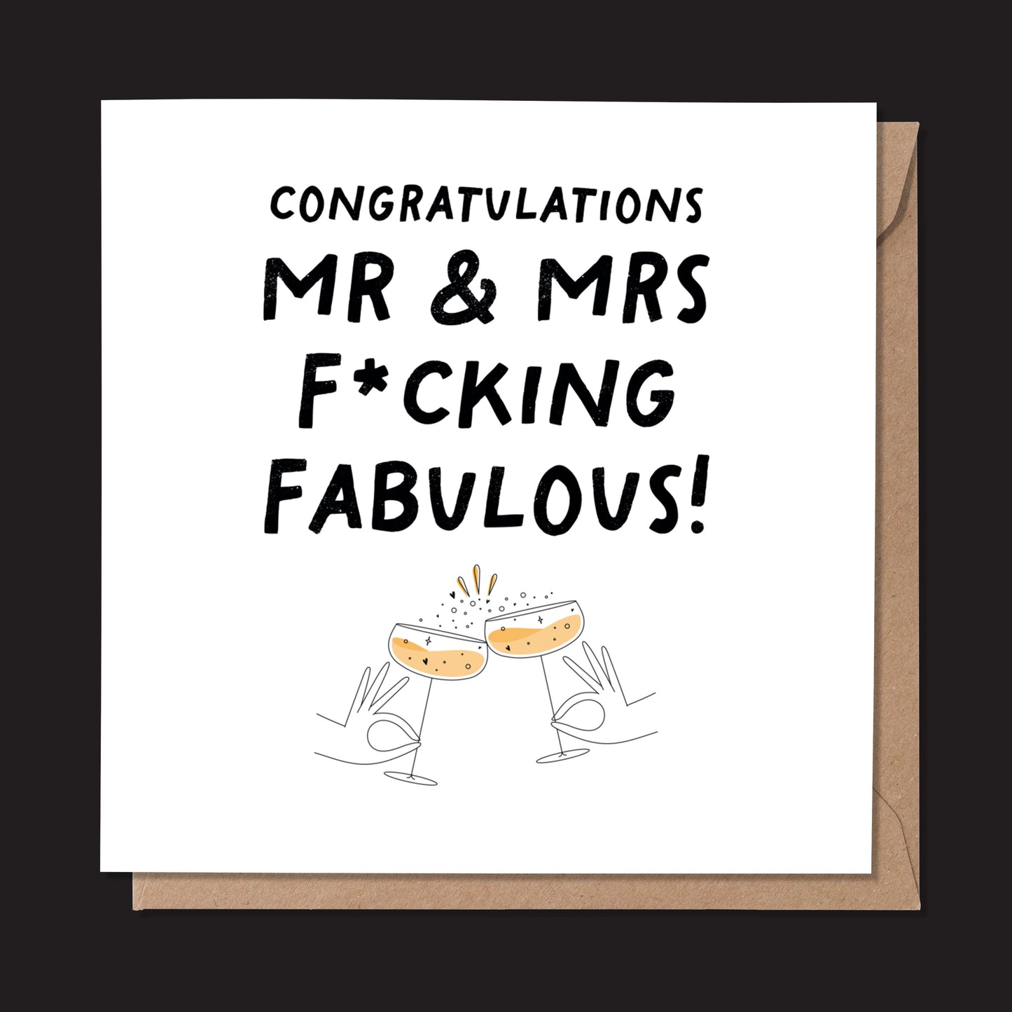 Mr and Mrs F*cking Fabulous Wedding Card (Pack of 6)