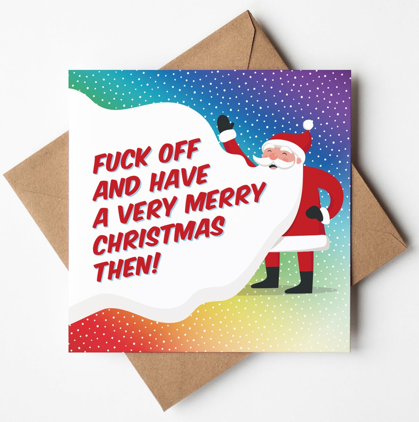 Santa's Beard Fuck Off Merry Christmas Card (Pack of 6)
