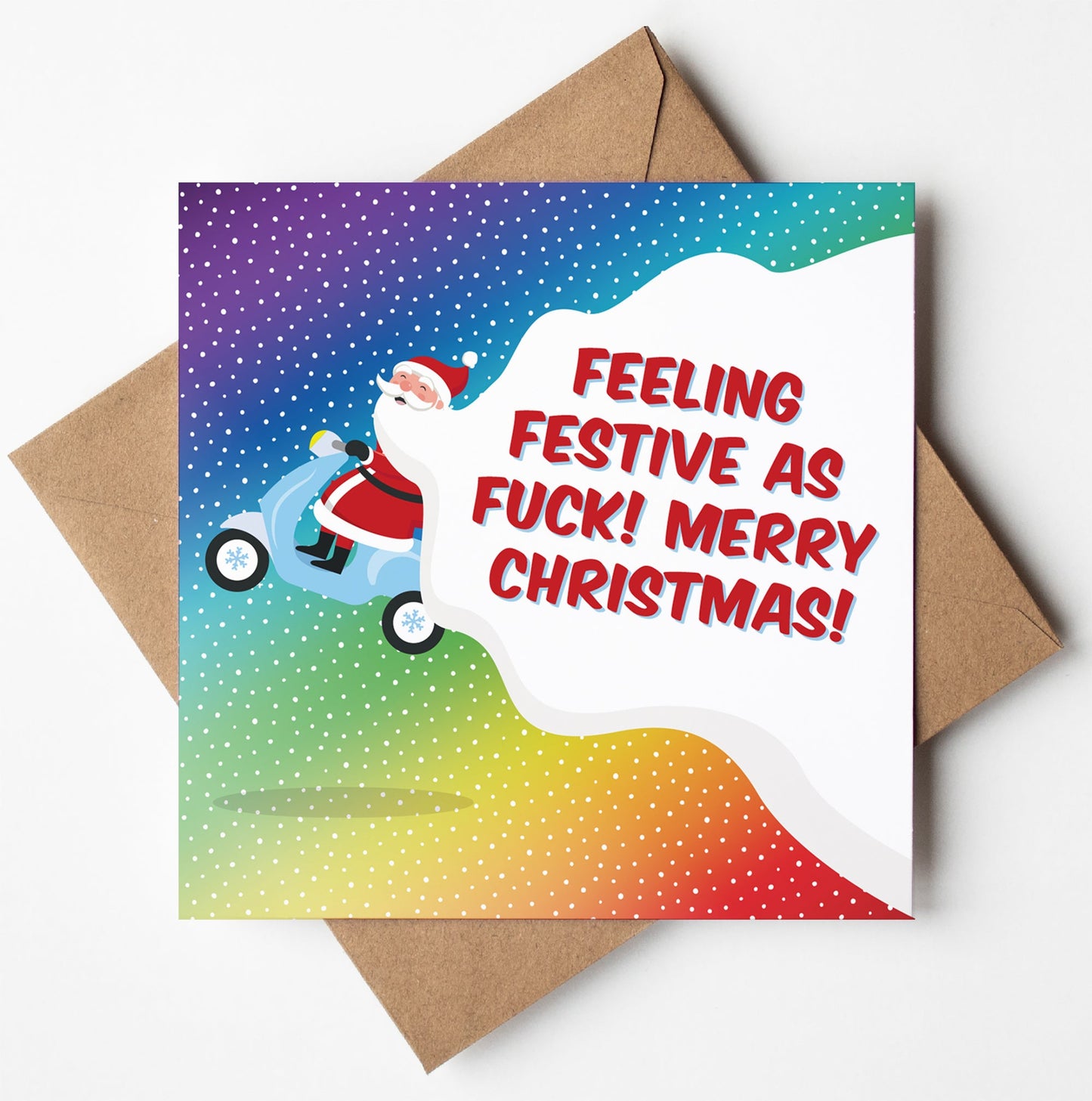 Feeling Festive As Fuck! Santa Scooter Card (Pack of 6)