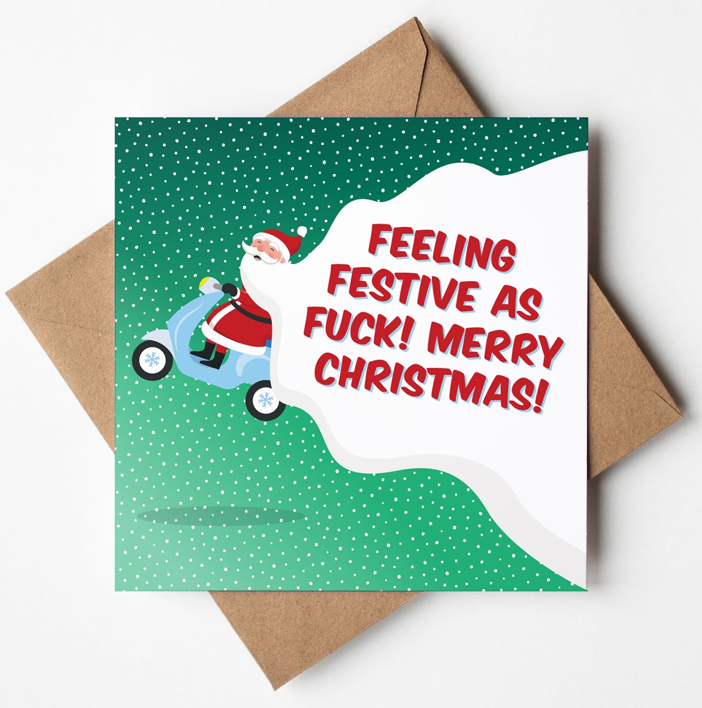 Feeling Festive As Fuck! Santa Scooter Card (Pack of 6)