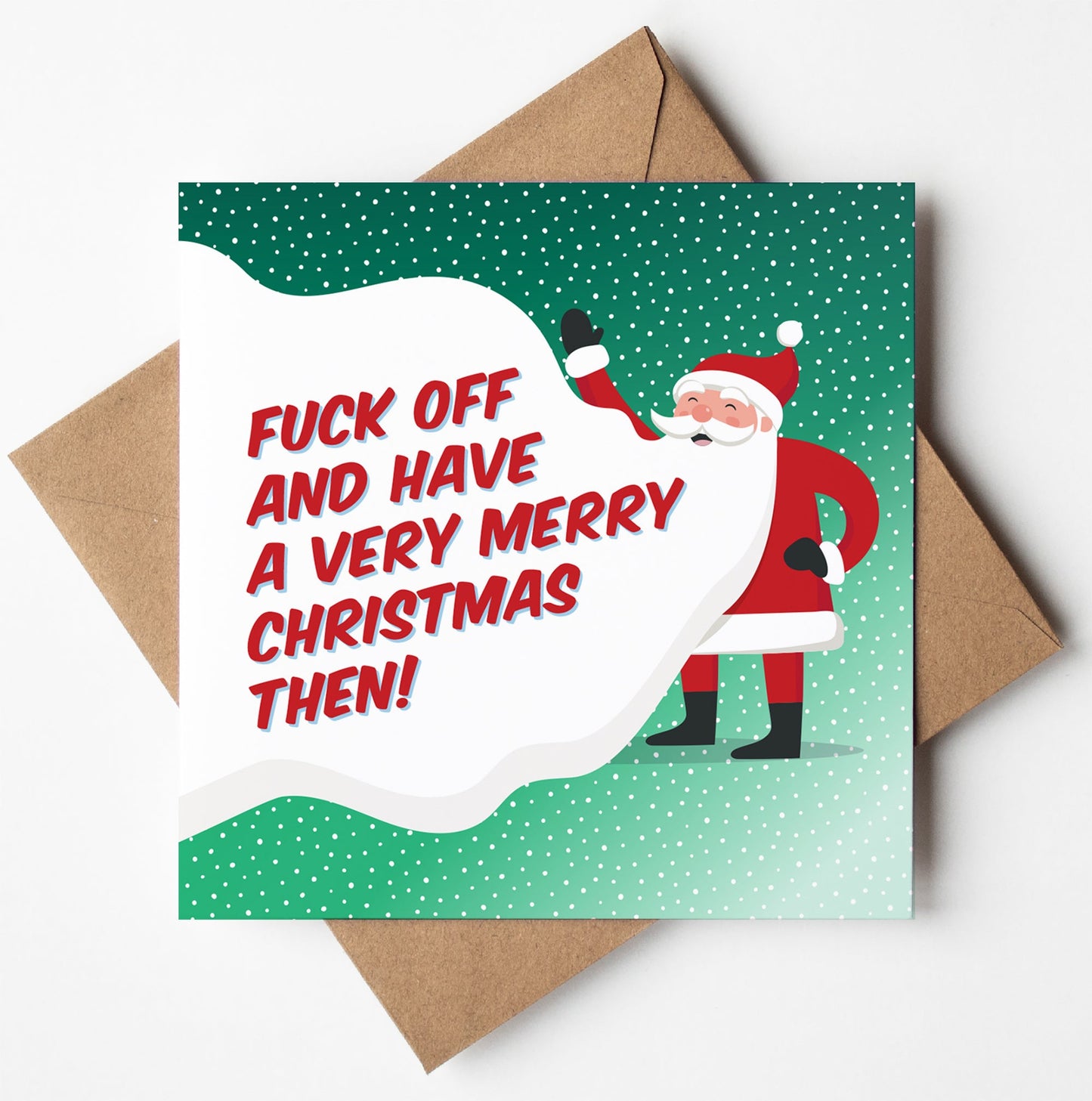 Santa's Beard Fuck Off Merry Christmas Card (Pack of 6)