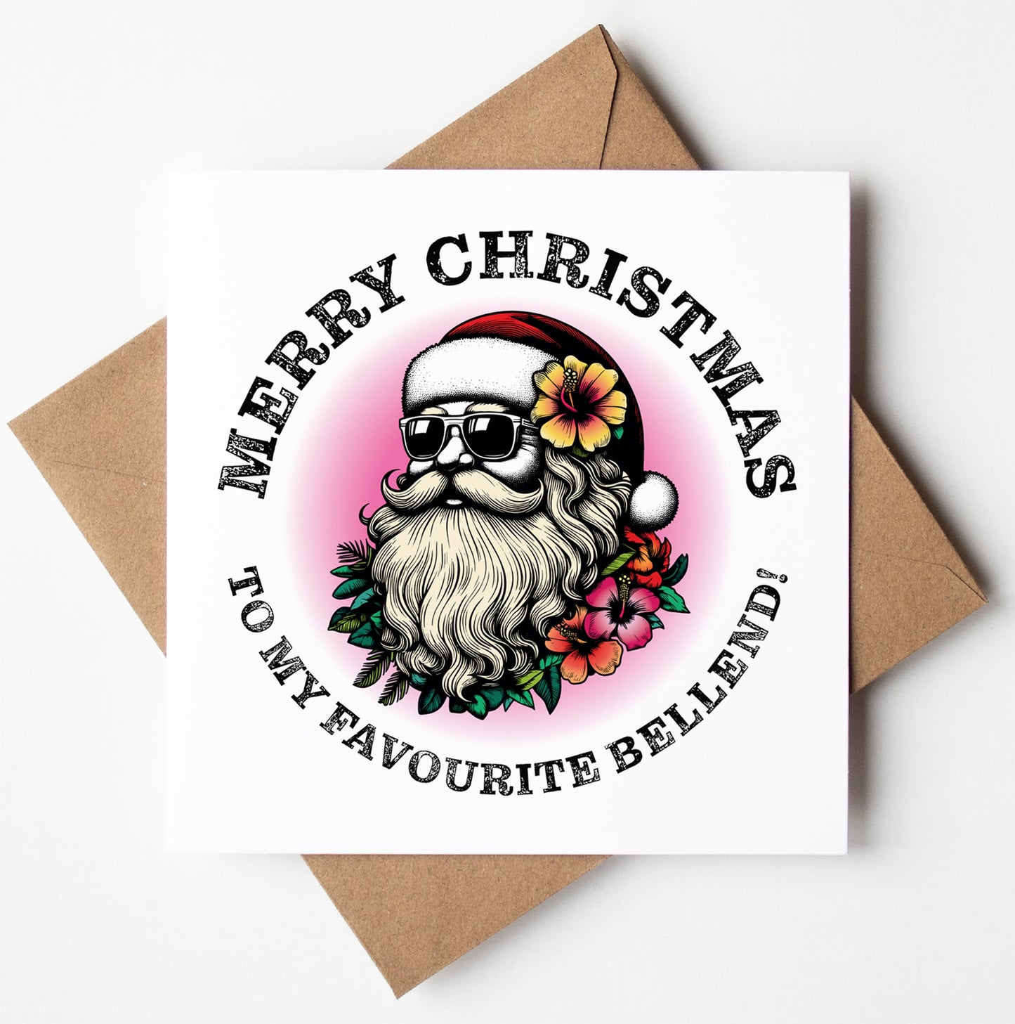 Sunglass Santa's Merry Xmas To My Favourite Bellend Card (Pack of 6)