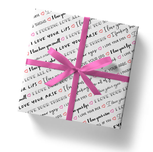 I Love Your Dick Gift Wrap - Flat Sheet