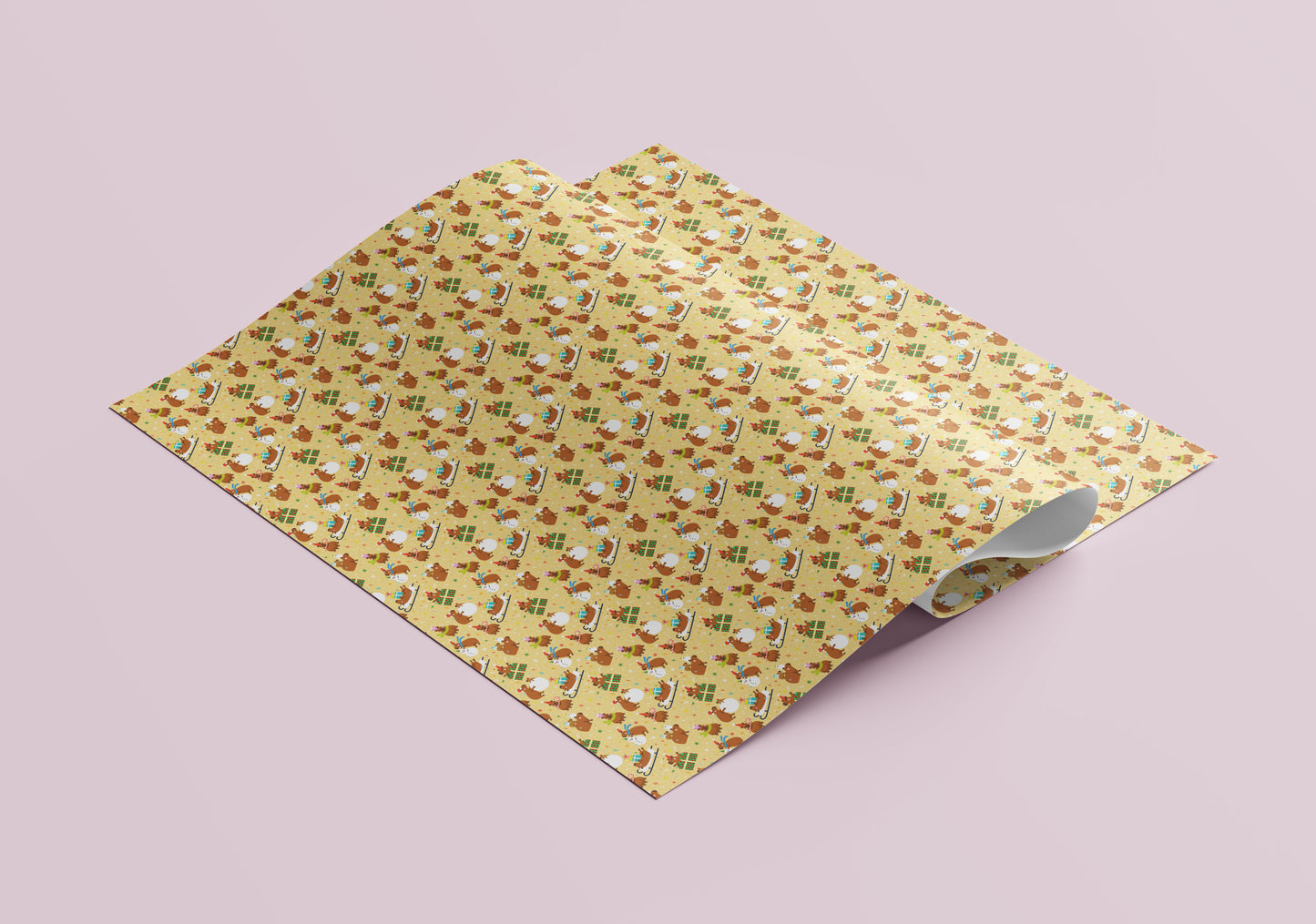 NEW! Cute Capybara Chaos Christmas Gift Wrap - Flat Sheet