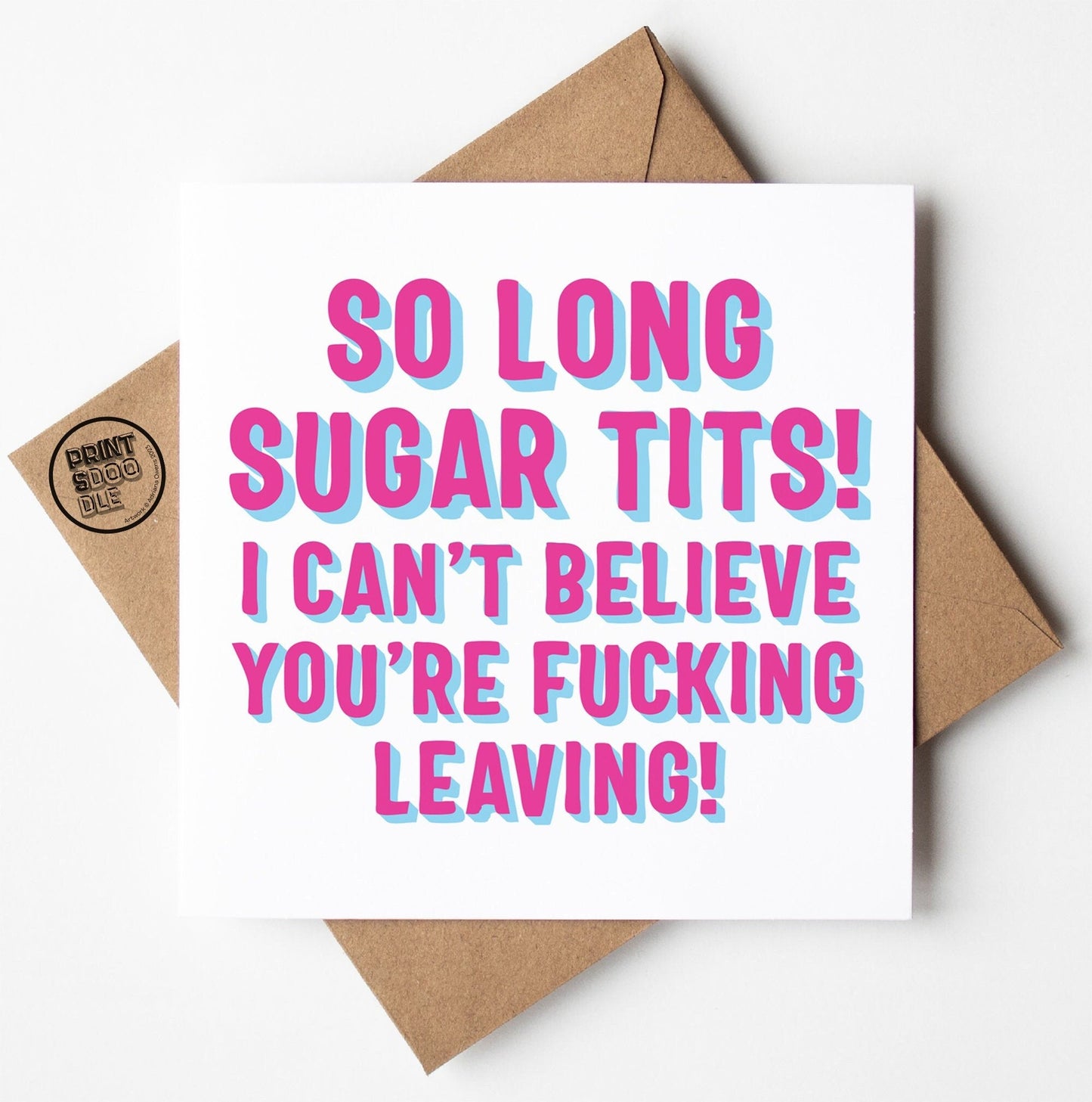 So Long Sugar Tits Type Card (Pack of 6)