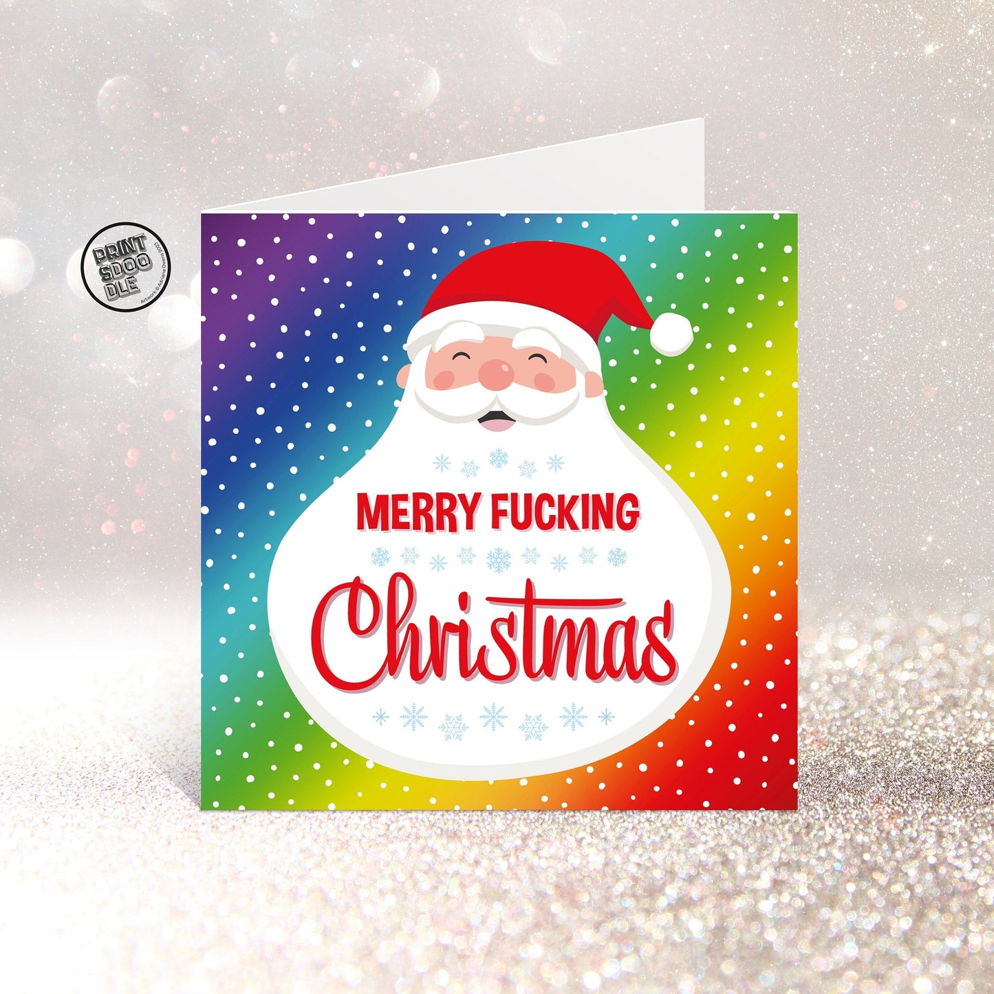 Santa Merry Fucking Christmas Card (Pack of 6)